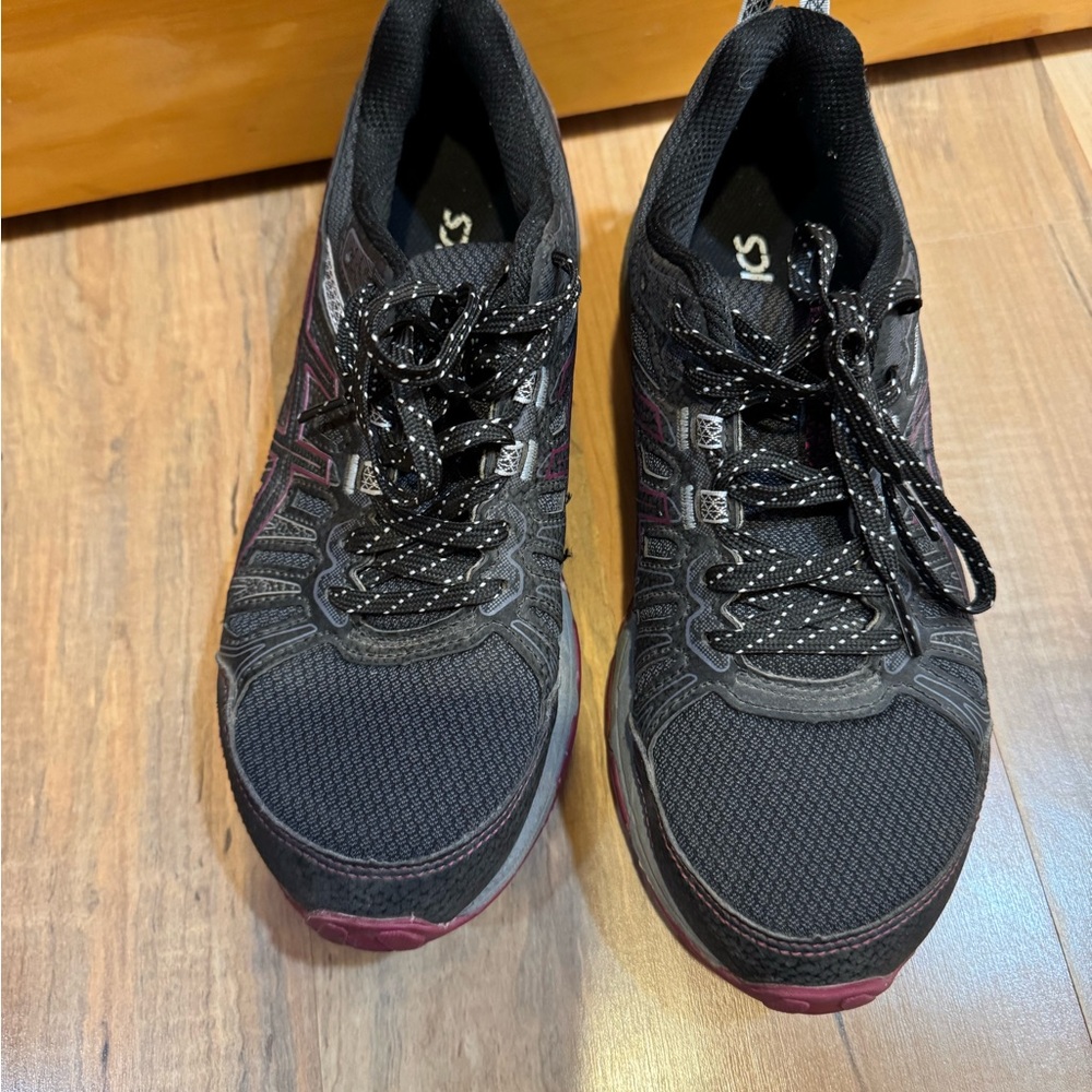 Asics Black and Pink Women's Athletic Shoes
